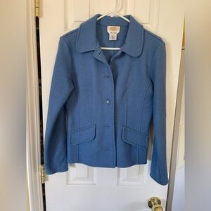 Talbots Alpaca Wool Blend Coat Women’s S Warm Lightweight Blue Coat